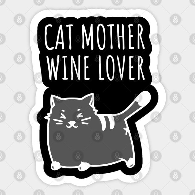 Cat Mother Wine Lover Sticker by juinwonderland 41